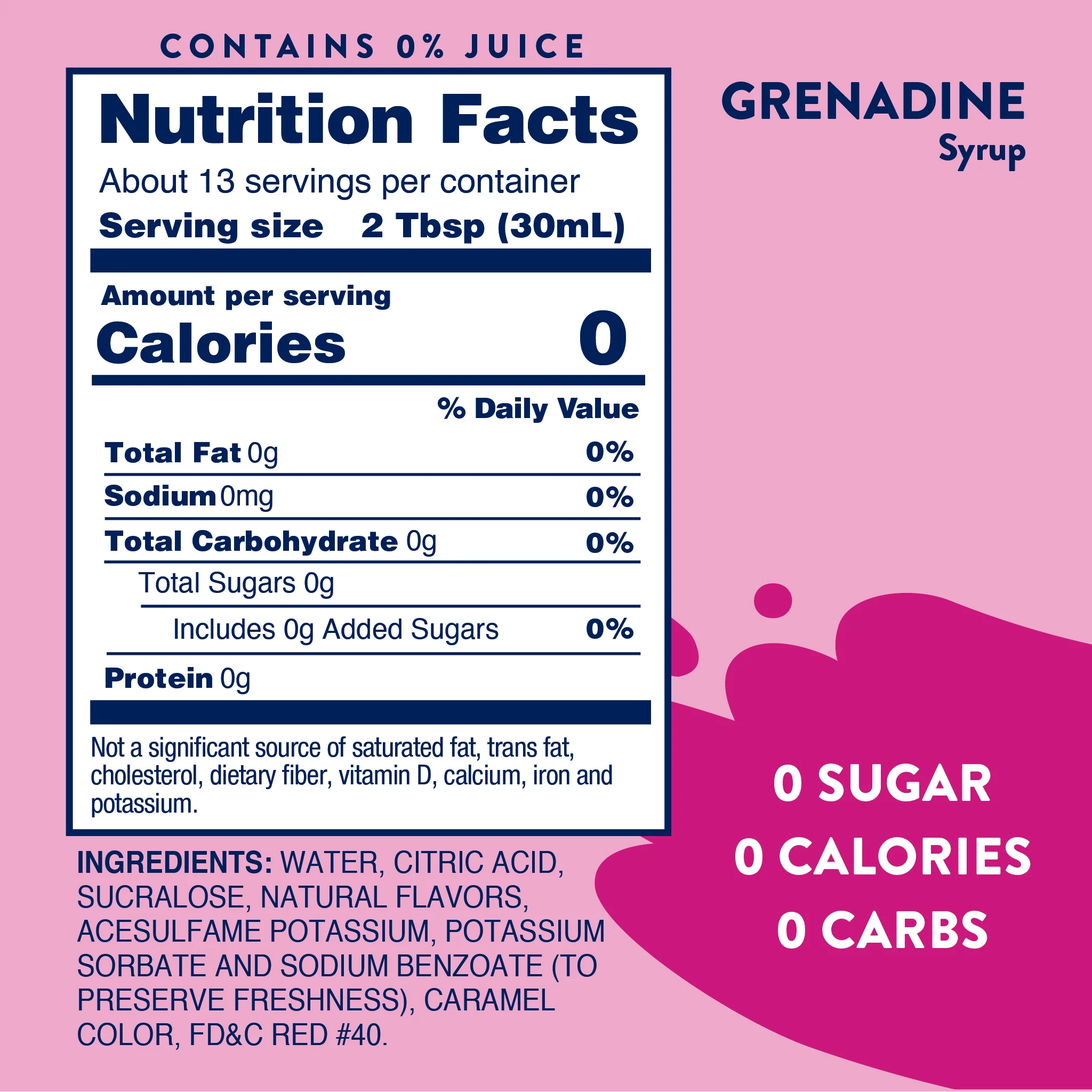 Sugar Free Grenadine Syrup - 375ml - Image 6