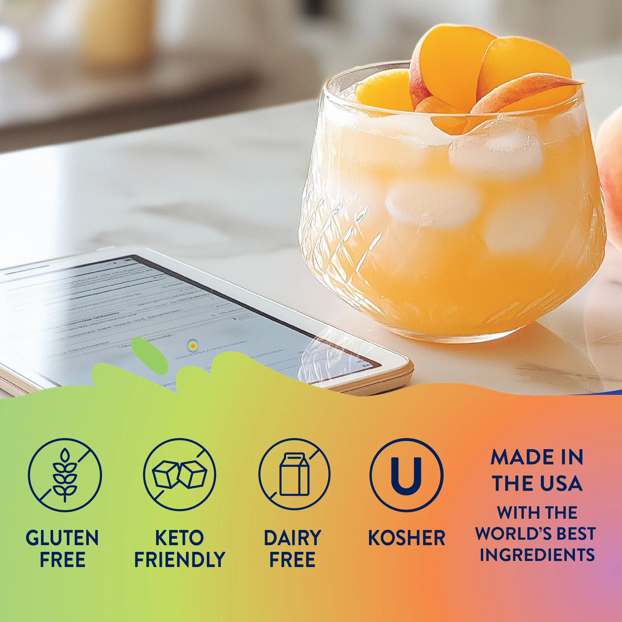 Sugar Free Peach Mango Energy Syrup - 375ml - Image 5