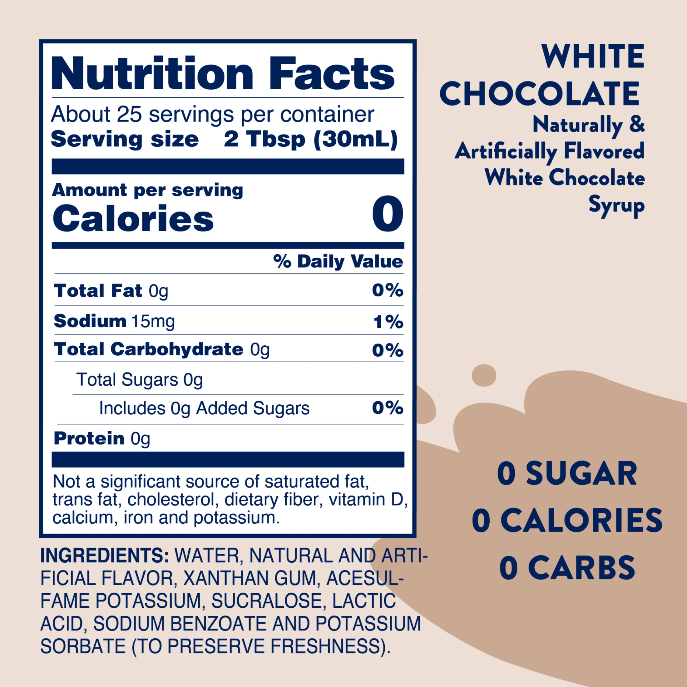 Sugar Free White Chocolate Syrup - Image 6