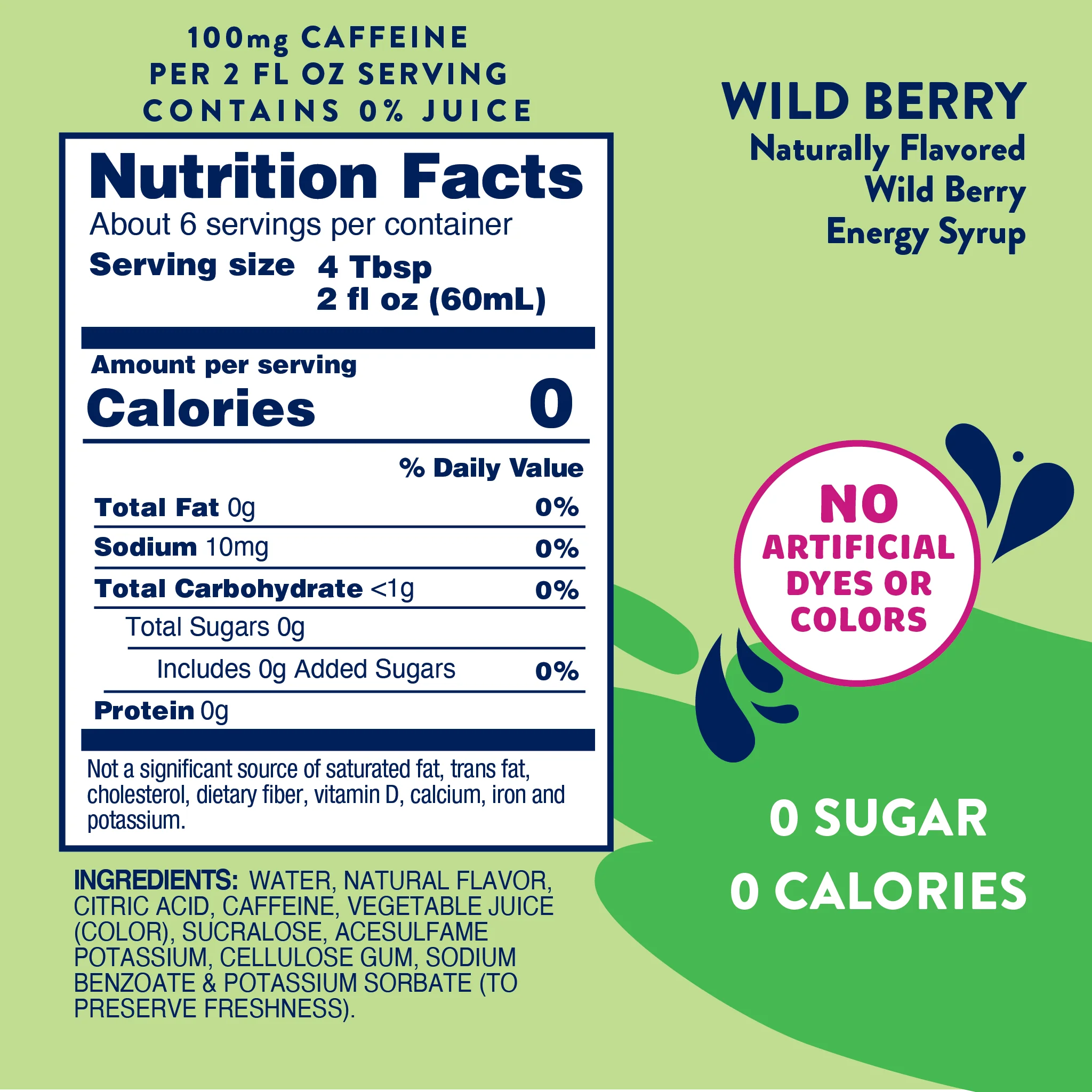 Sugar Free Wild Berry Energy Syrup - 375ml - Image 7